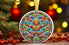 Round Christmas Ornament Sublimation|Clipart Product Image 2