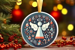 Round Christmas Ornament Sublimation|Clipart Product Image 2