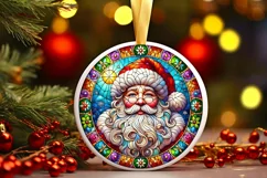 Round Christmas Ornament Sublimation|Clipart Product Image 2