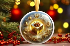Round Christmas Ornament Sublimation|Clipart Product Image 2