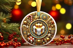 Round Christmas Ornament Sublimation|Clipart Product Image 2