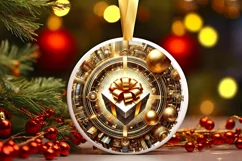 Round Christmas Ornament Sublimation|Clipart Product Image 2