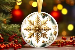 Round Christmas Ornament Sublimation|Clipart Product Image 3