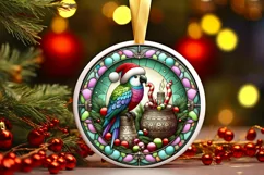 Round Christmas Ornament Sublimation|Clipart Product Image 1