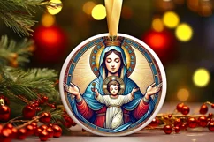 Round Christmas Ornament Sublimation|Clipart Product Image 2