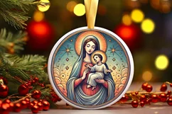 Round Christmas Ornament Sublimation|Clipart Product Image 2