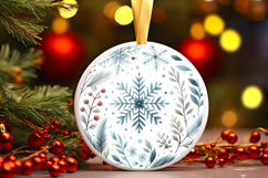 Round Christmass Ornament PNG Product Image 1