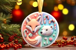 Round Christmas Ornament Sublimation|Clipart Product Image 2