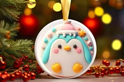 Round Christmas Ornament Sublimation|Clipart Product Image 1