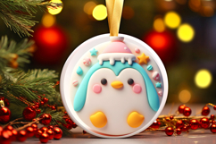 Round Christmass Ornament PNG Product Image 1