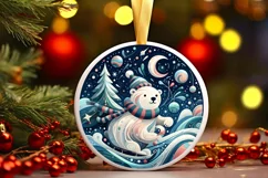 Round Christmas Ornament Sublimation|Clipart Product Image 1