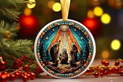 Round Christmas Ornament Sublimation|Clipart Product Image 2