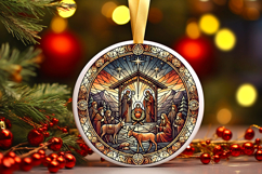 Round Christmass Ornament PNG Product Image 1