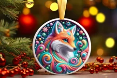 Round Christmas Ornament Sublimation|Clipart Product Image 1
