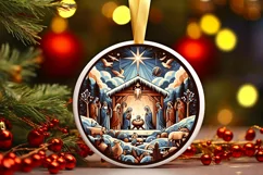Round Christmas Ornament Sublimation|Clipart Product Image 1