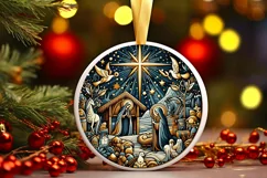 Round Christmas Ornament Sublimation|Clipart Product Image 1