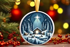 Round Christmas Ornament Sublimation|Clipart Product Image 1