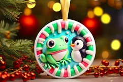 Round Christmas Ornament Sublimation|Clipart Product Image 2