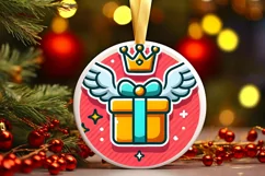 Round Christmas Ornament Sublimation|Clipart Product Image 2