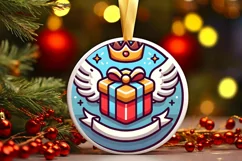 Round Christmas Ornament Sublimation|Clipart Product Image 2