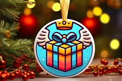 Round Christmas Ornament Sublimation|Clipart Product Image 2