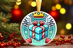 Round Christmas Ornament Sublimation|Clipart Product Image 2