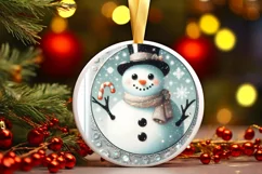 Round Christmas Ornament Sublimation|Clipart Product Image 1