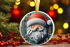 Christmas Round Cute Ornament Sublimation Product Image 2