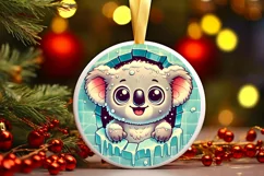 Round Christmas Ornament Sublimation|Clipart Product Image 2