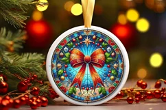 Round Christmas Ornament Sublimation|Clipart Product Image 2