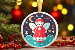Round Christmas Ornament Sublimation|Clipart Product Image 2