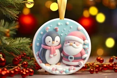Round Christmas Ornament Sublimation|Clipart Product Image 1