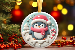 Round Christmass Ornament PNG Product Image 1