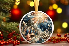 Round Christmas Ornament Sublimation|Clipart Product Image 1