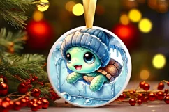 Round Christmas Ornament Sublimation|Clipart Product Image 2