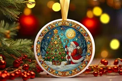 Round Christmas Ornament Sublimation|Clipart Product Image 1