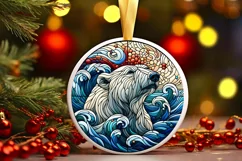 Round Christmas Ornament Sublimation|Clipart Product Image 2