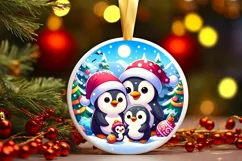 Round Christmas Ornament Sublimation|Clipart Product Image 1