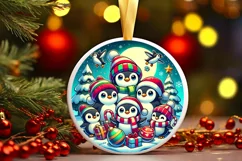 Round Christmas Ornament Sublimation|Clipart Product Image 1