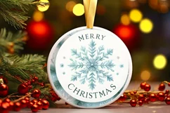 Round Christmas Ornament Sublimation|Clipart Product Image 1