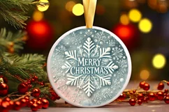 Round Christmas Ornament Sublimation|Clipart Product Image 1