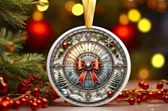 Round Christmas Ornament Sublimation|Clipart Product Image 1