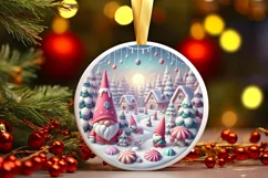 Round Christmas Ornament Sublimation|Clipart Product Image 2