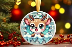 Round Christmas Ornament Sublimation|Clipart Product Image 1