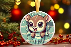 Round Christmas Ornament Sublimation|Clipart Product Image 1