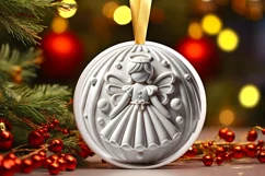 Round Christmas Ornament Sublimation|Clipart Product Image 2
