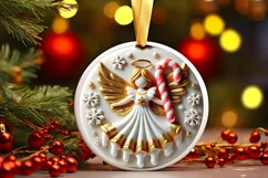 Round Christmas Ornament Sublimation|Clipart Product Image 2