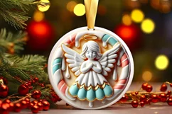 Round Christmas Ornament Sublimation|Clipart Product Image 2