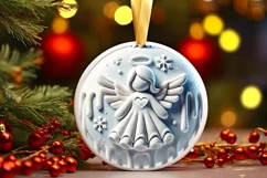 Round Christmas Ornament Sublimation|Clipart Product Image 2