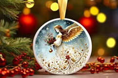 Round Christmas Ornament Sublimation|Clipart Product Image 2